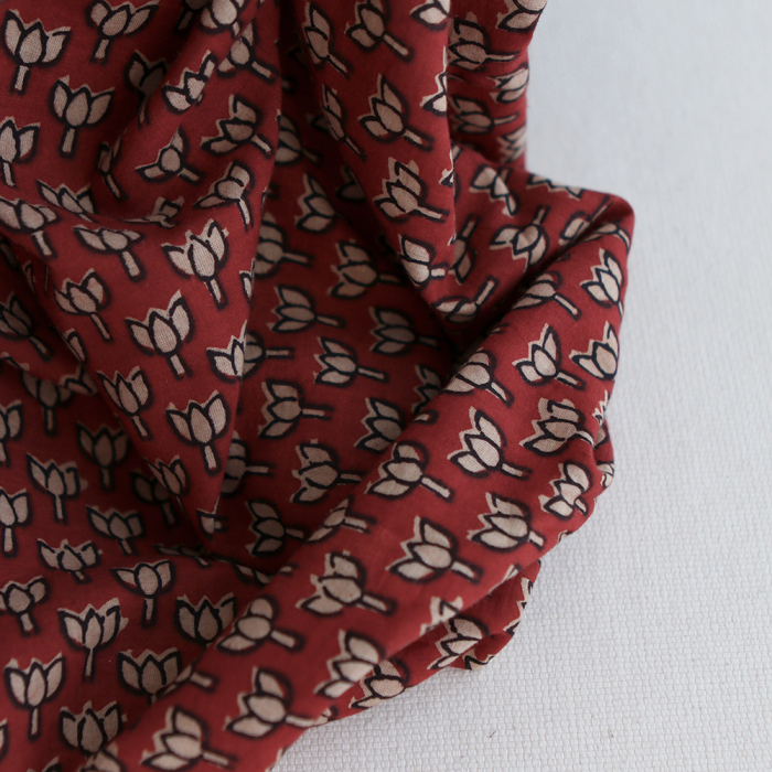 Mira B - Tissu indien coton hand block traditionnel