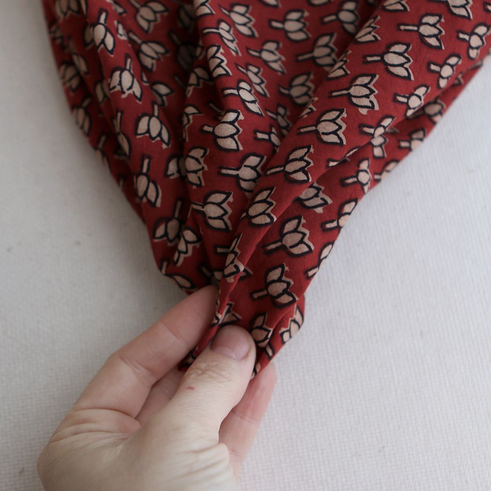 Mira B - Tissu indien coton hand block traditionnel