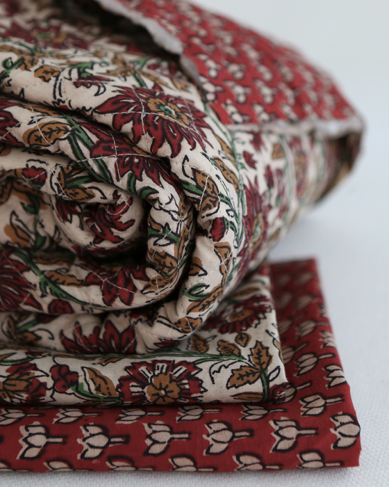 Mira B - Tissu indien coton hand block traditionnel