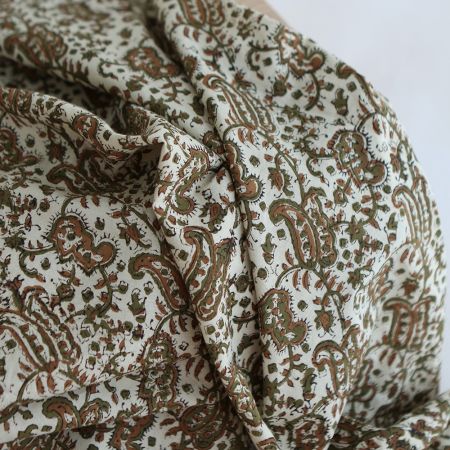 Neela - Tissu indien coton hand block traditionnel Neela - Tissu indien coton hand block traditionnel
