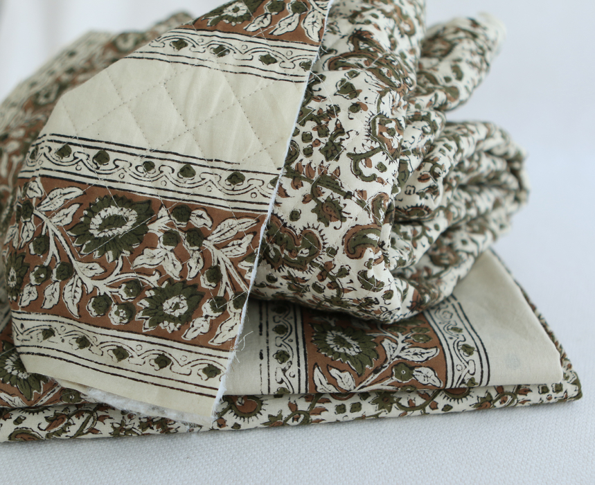 Neela B - Tissu indien coton hand block traditionnel