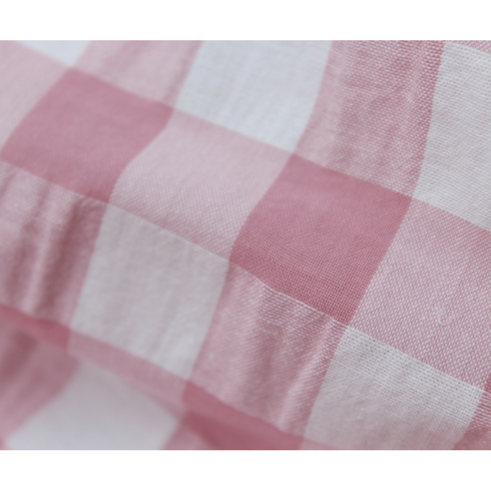 Seersucker / Coton gaufré vichy rose tendre