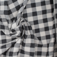 Seersucker / Coton gaufré vichy grand noir écru