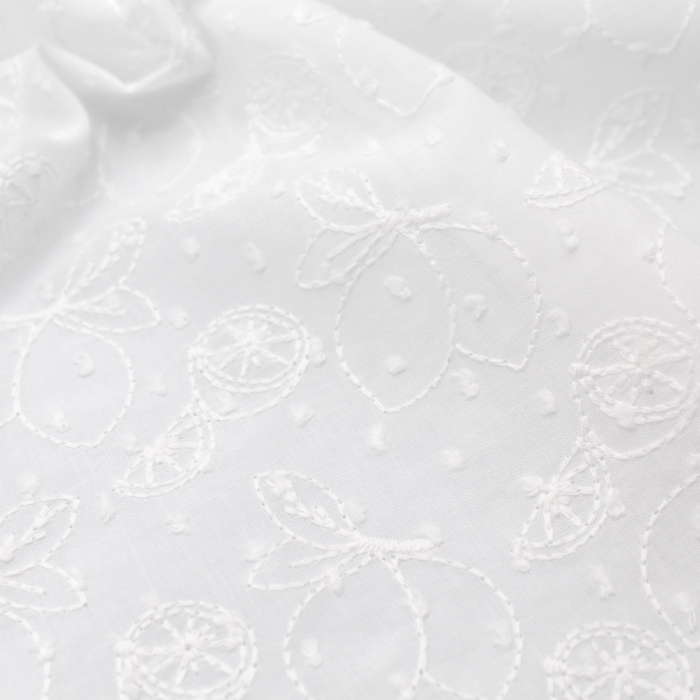 Broderie anglaise coton coloris ivoire