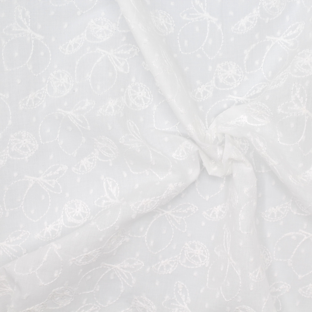 Broderie anglaise coton coloris ivoire Broderie anglaise coton coloris ivoire