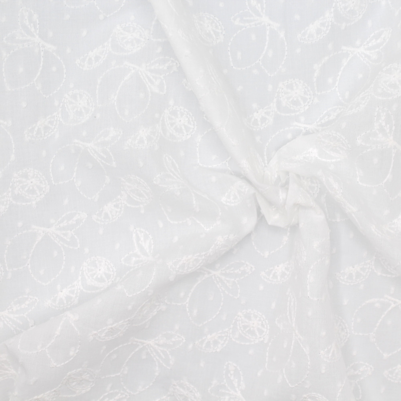 Broderie anglaise coton coloris ivoire Broderie anglaise coton coloris ivoire