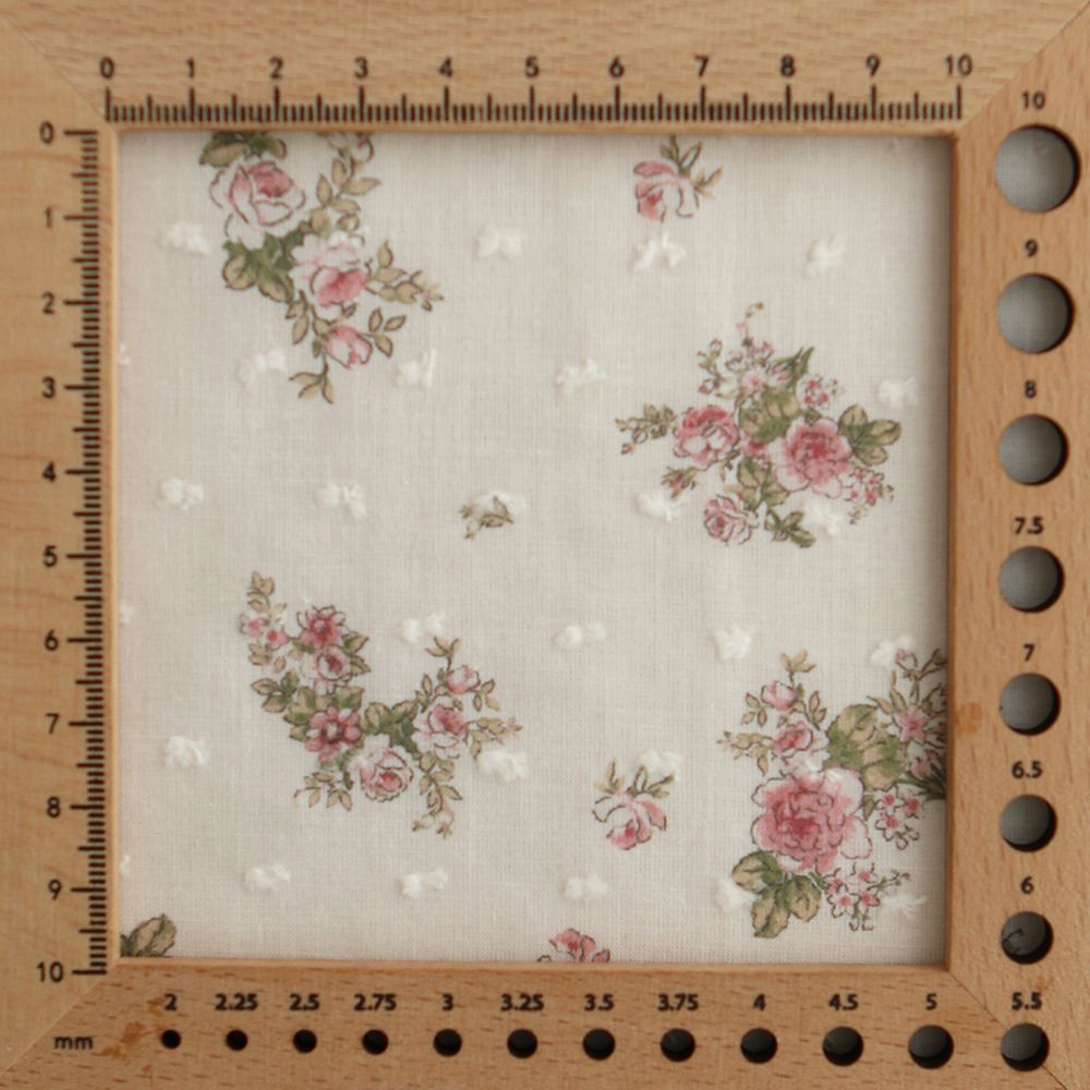 Felicity - Plumetis de coton imprimé fleuri vert et rose