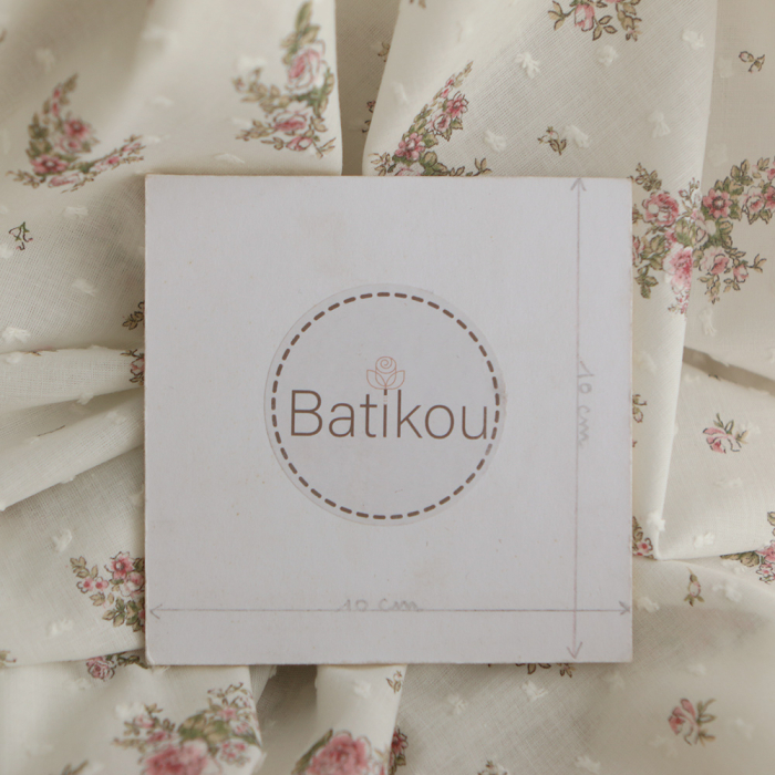 Felicity - Plumetis de coton imprimé fleuri vert et rose