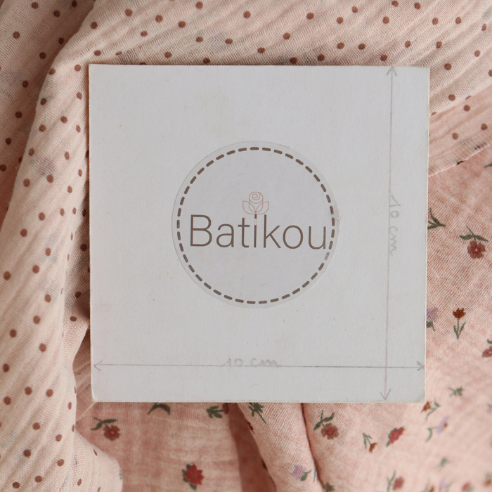 Maxime - Double gaze de coton double face coloris rose chiné