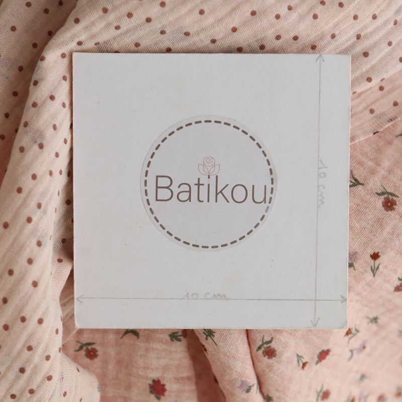 Maxime - Double gaze de coton double face coloris rose chiné