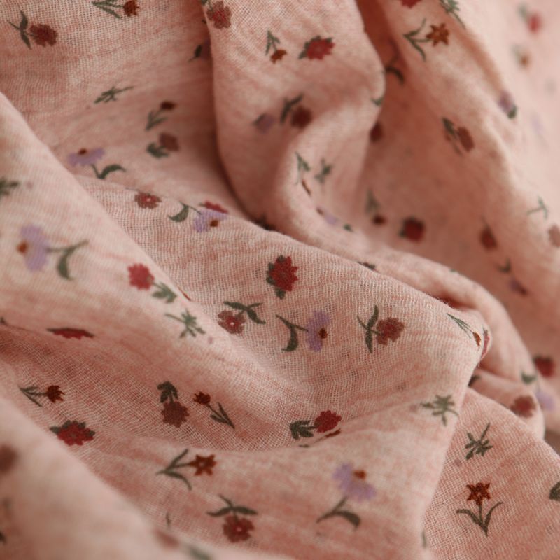 Maxime - Double gaze de coton double face coloris rose chiné