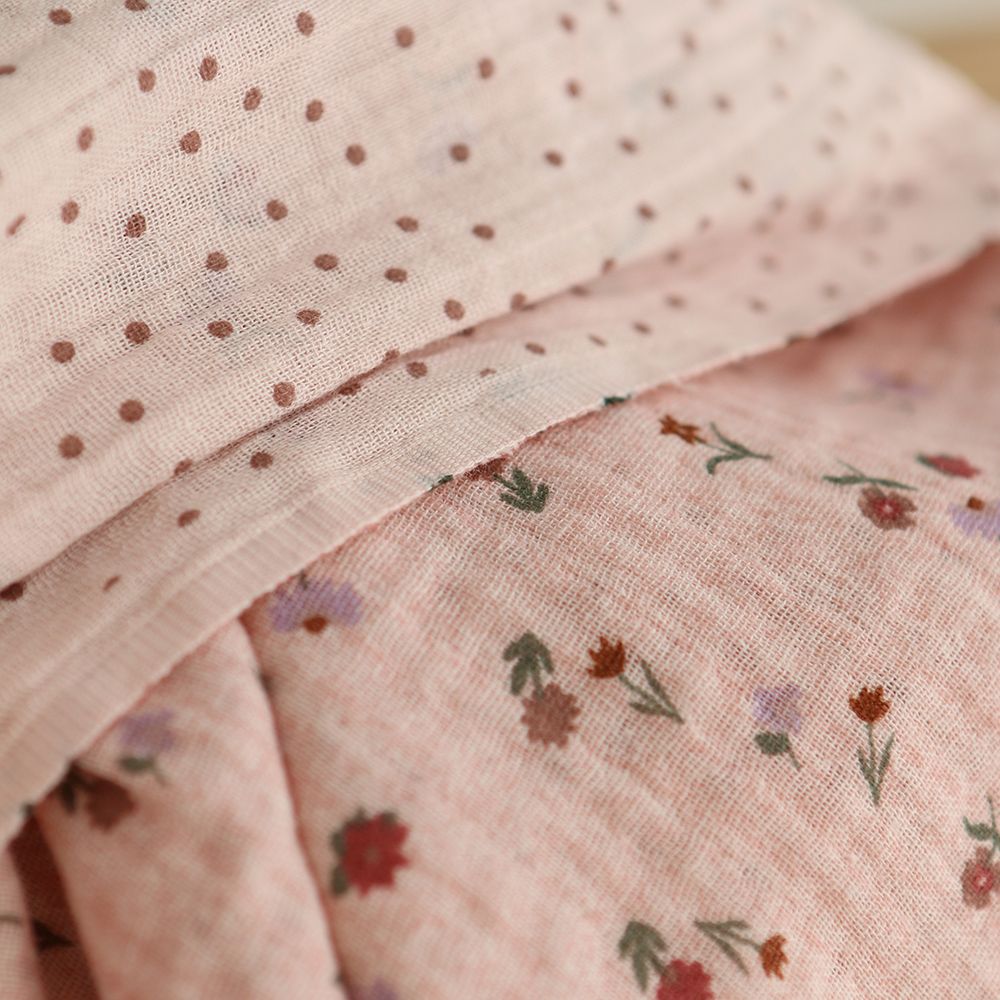 Maxime - Double gaze de coton double face coloris rose chiné