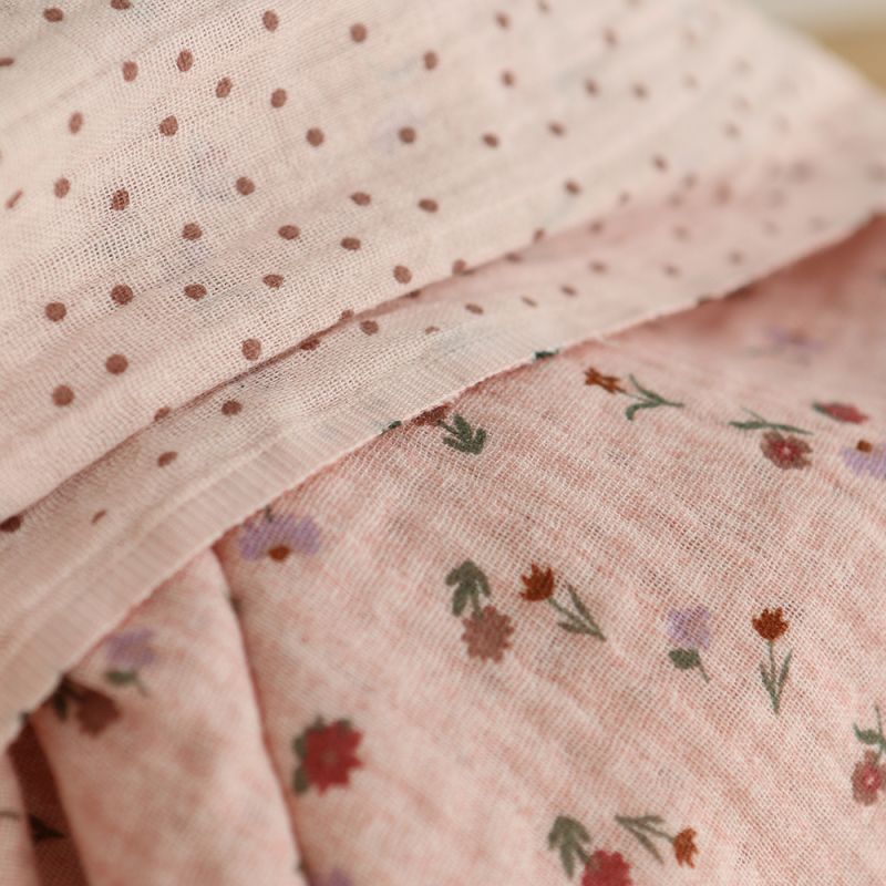 Maxime - Double gaze de coton double face coloris rose chiné