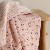 Maxime - Double gaze de coton double face coloris rose chiné
