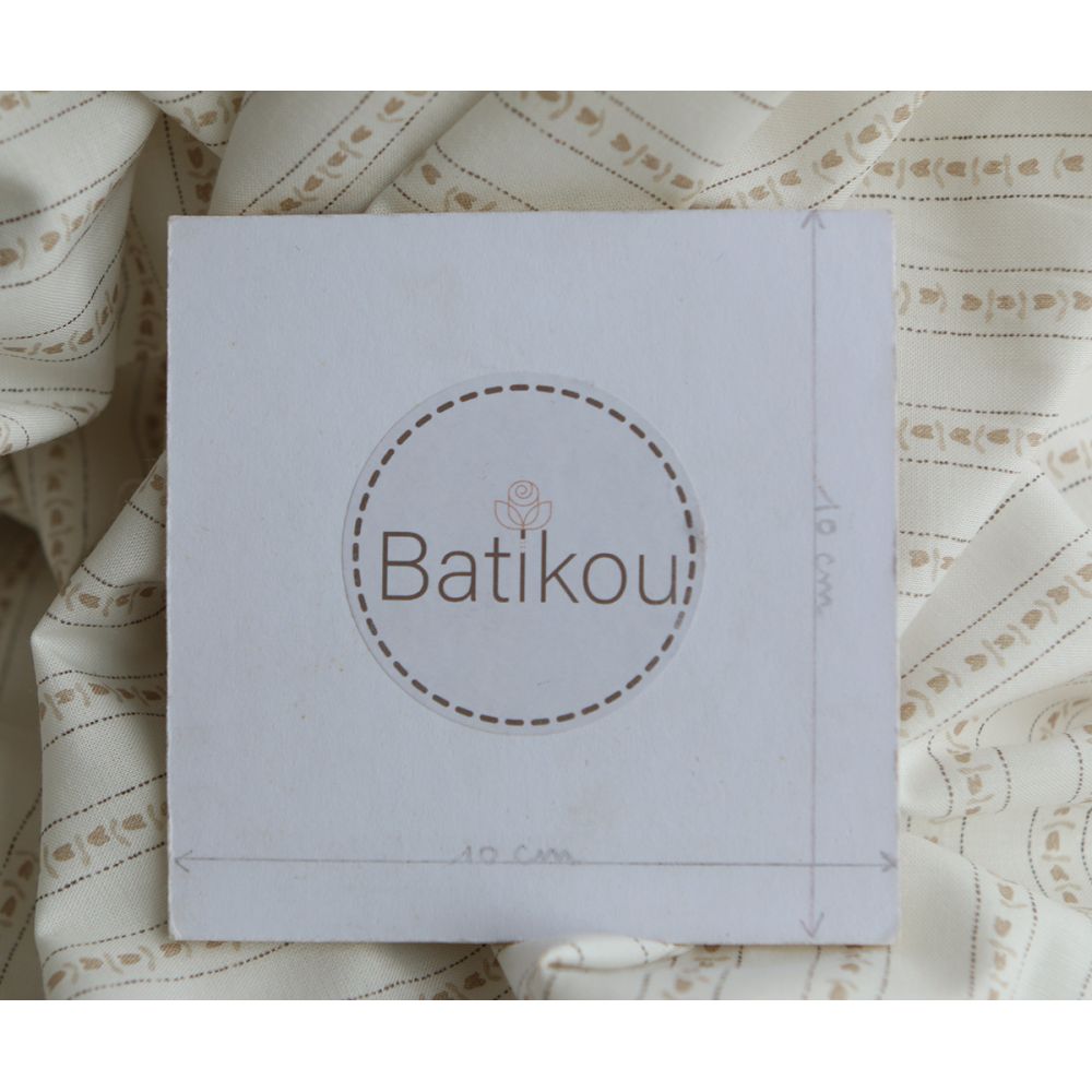 Alexine - Popeline de coton douce qualité SWEET lait rayures à minis coeurs