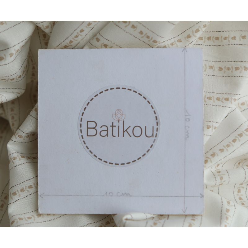 Alexine - Popeline de coton douce qualité SWEET lait rayures à minis coeurs