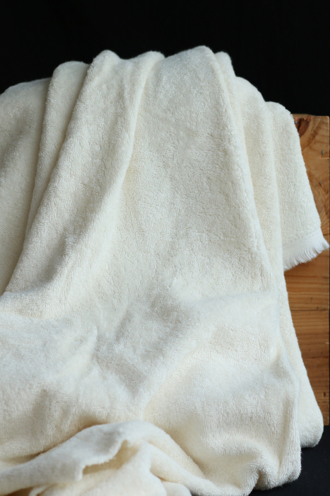 Tissu éponge épaisse100% coton non blanchi Bio organique