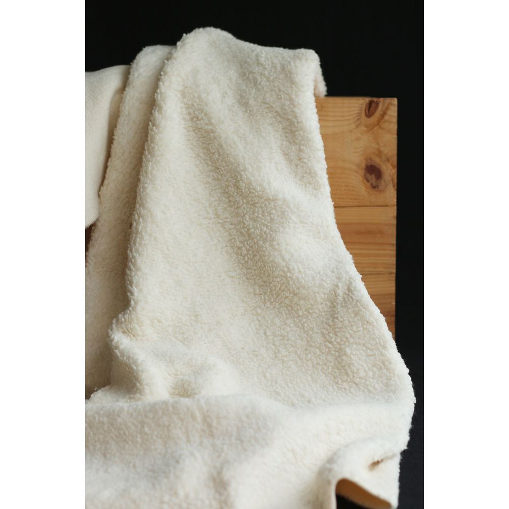 Billy - Fausse fourrure / Moumoute / Sherpa 100% coton BIO non blanchi écru