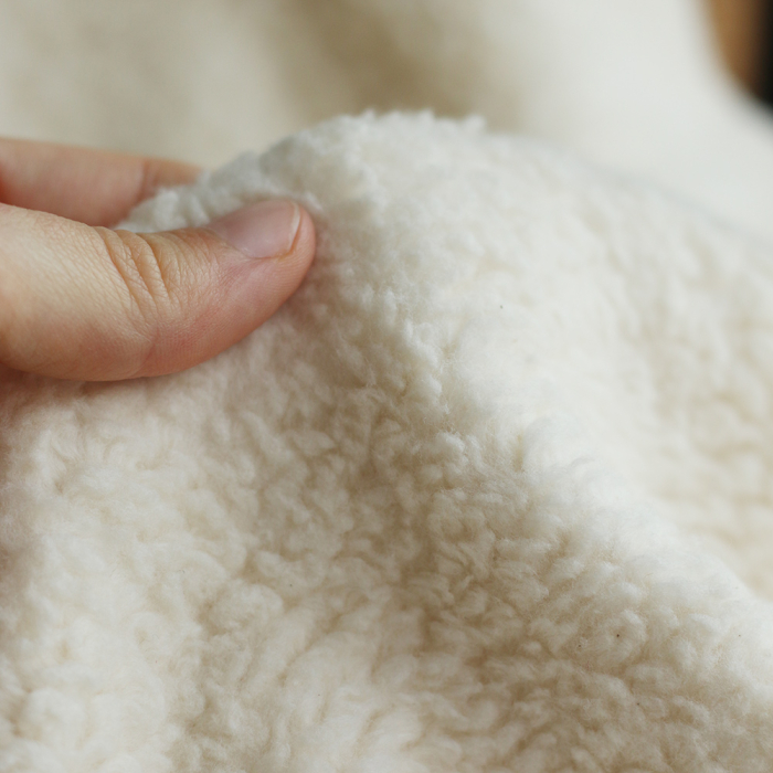 Billy - Fausse fourrure / Moumoute / Sherpa 100% coton BIO non blanchi écru