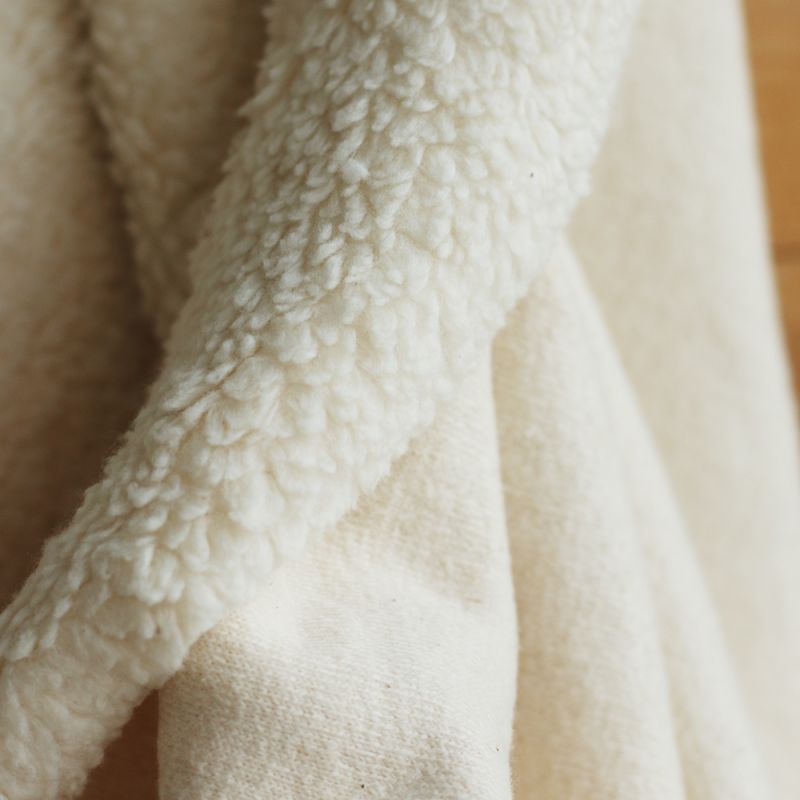 Billy - Fausse fourrure / Moumoute / Sherpa 100% coton BIO non blanchi écru