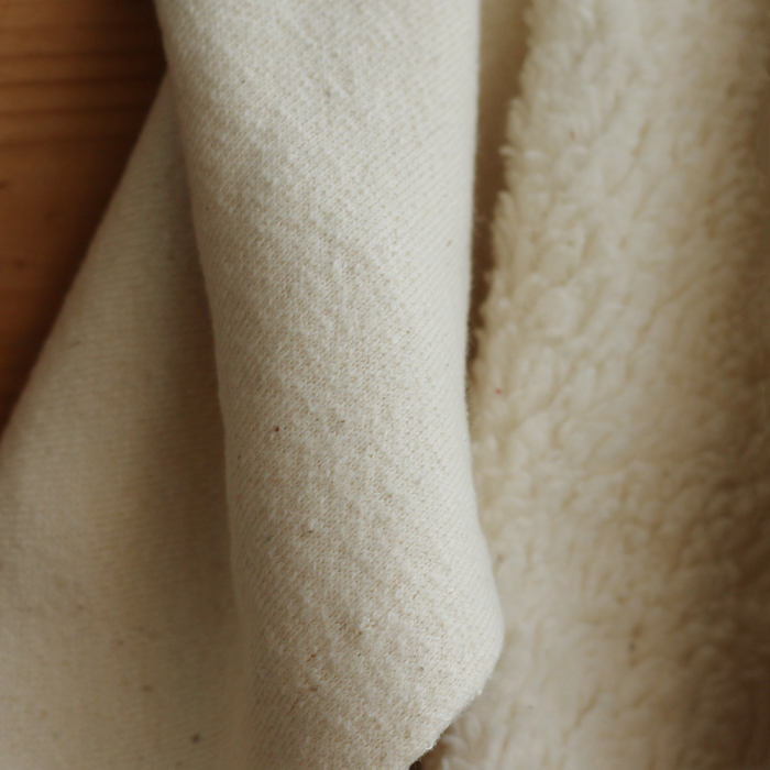 Billy - Fausse fourrure / Moumoute / Sherpa 100% coton BIO non blanchi écru