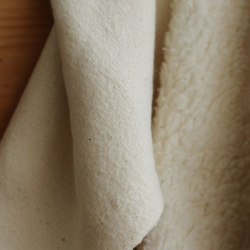 Billy - Fausse fourrure / Moumoute / Sherpa 100% coton BIO non blanchi écru