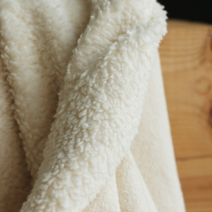 Billy - Fausse fourrure / Moumoute / Sherpa 100% coton BIO non blanchi écru