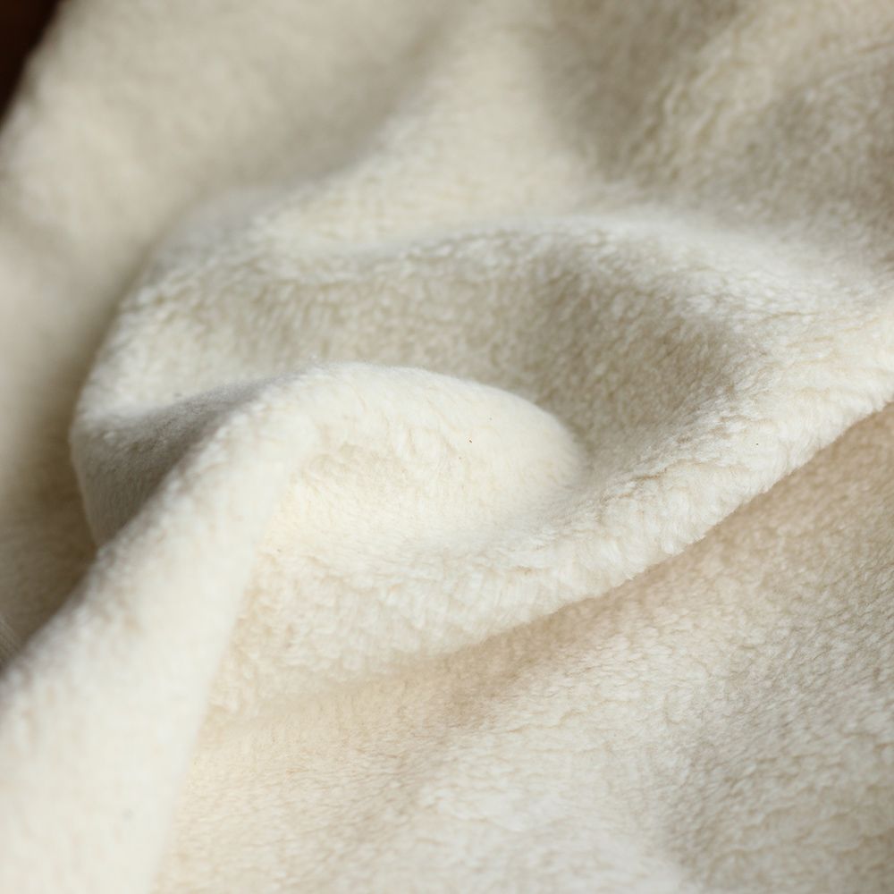 Gaby - Fausse fourrure / Moumoute / Sherpa 100% coton BIO non blanchi écru poils ras