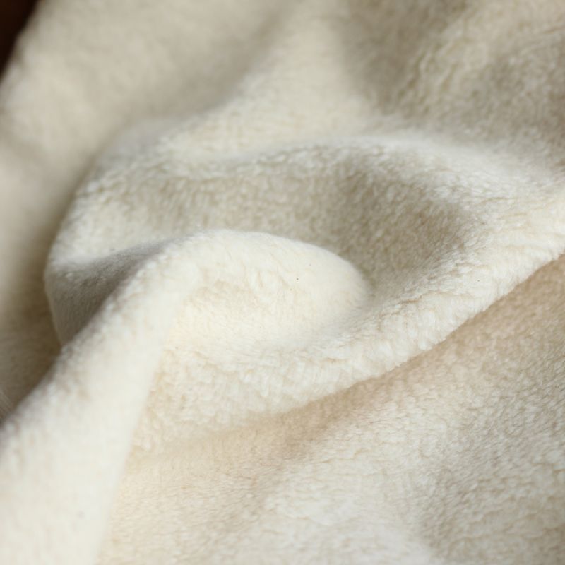 Gaby - Fausse fourrure / Moumoute / Sherpa 100% coton BIO non blanchi écru poils ras