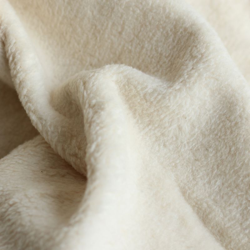 Gaby - Fausse fourrure / Moumoute / Sherpa 100% coton BIO non blanchi écru poils ras