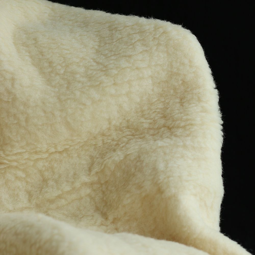 Shaun - Tissu fourrure laine vierge de mouton BIO tissée sur coton