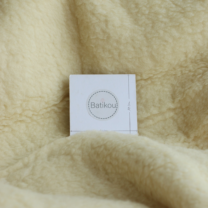 Shaun - Tissu fourrure laine vierge de mouton BIO tissée sur coton