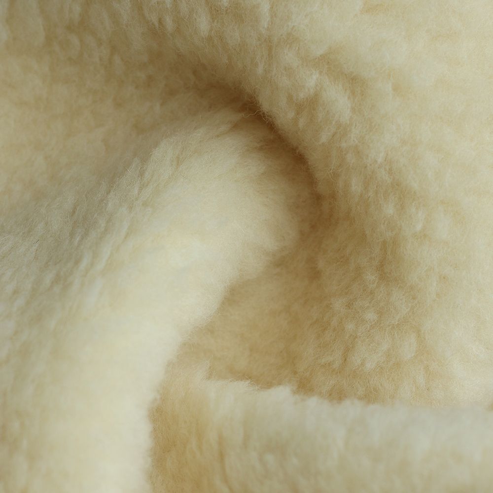 Shaun - Tissu fourrure pure laine vierge de mouton BIO tissée sur coton