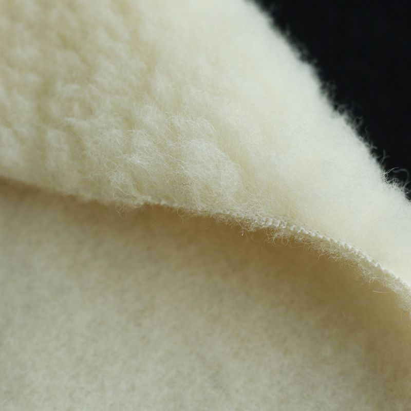 Shaun - Tissu fourrure pure laine vierge de mouton BIO tissée sur coton