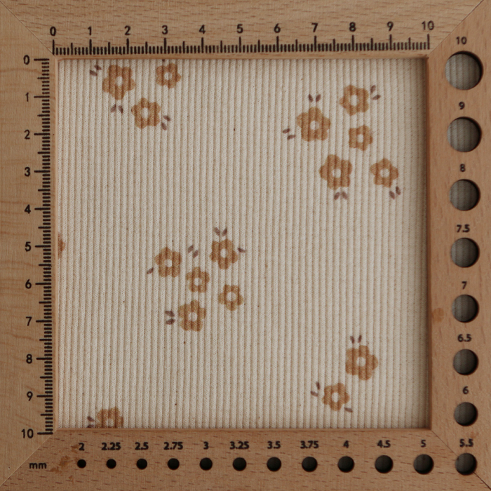 Aïna -Jersey coton BIO côtes fines à motif écru naturel