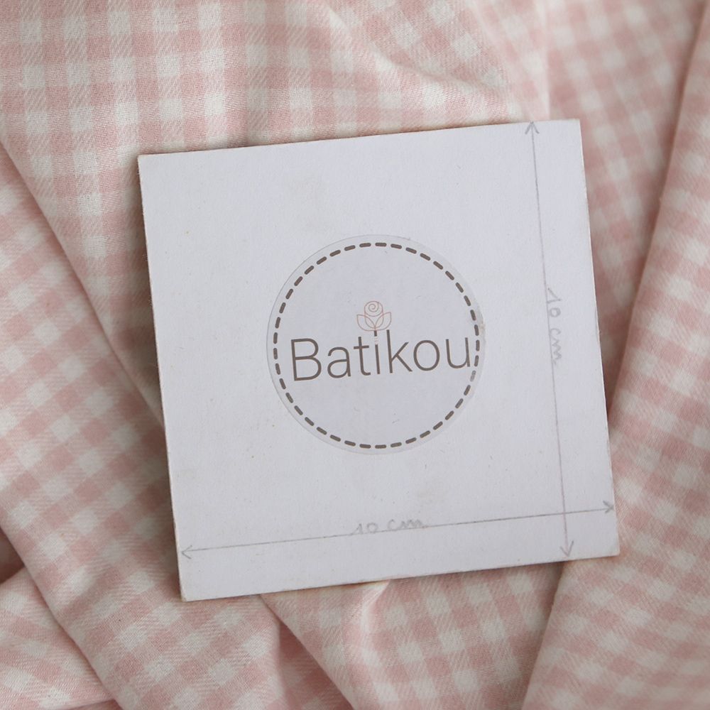 Gabin - Coton gratté style flanelle tissage vichy rose layette