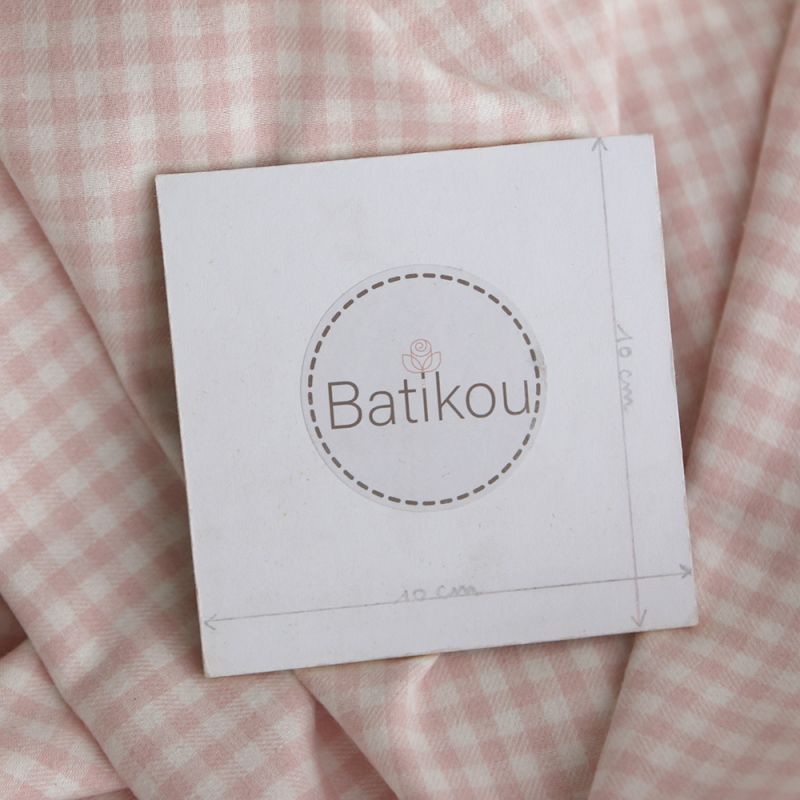 Gabin - Coton gratté style flanelle tissage vichy rose layette