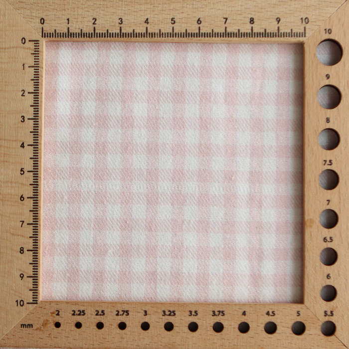 Gabin - Coton gratté style flanelle tissage vichy rose layette