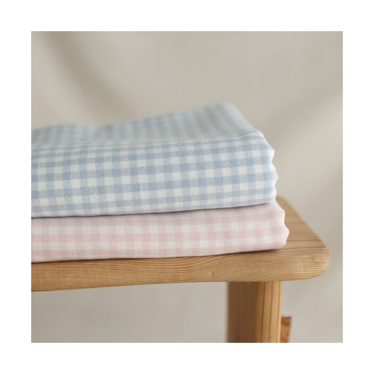 Gabin - Coton gratté style flanelle tissage vichy rose layette Gabin - Coton gratté style flanelle tissage vichy rose layette