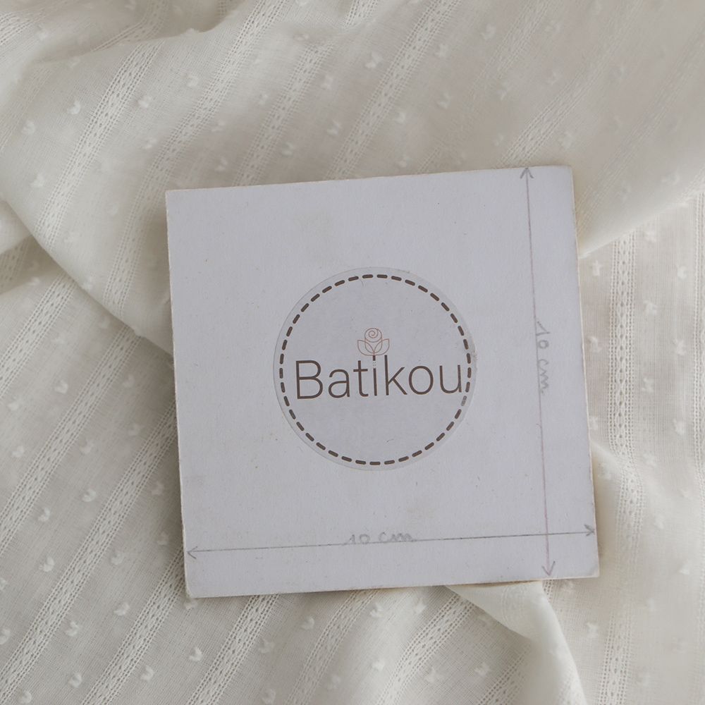 Broderie anglaise plumetis coton coloris blanc cassé