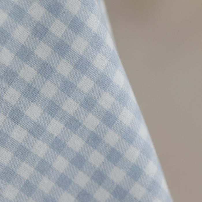 Gabin - Coton gratté style flanelle tissage vichy bleu layette