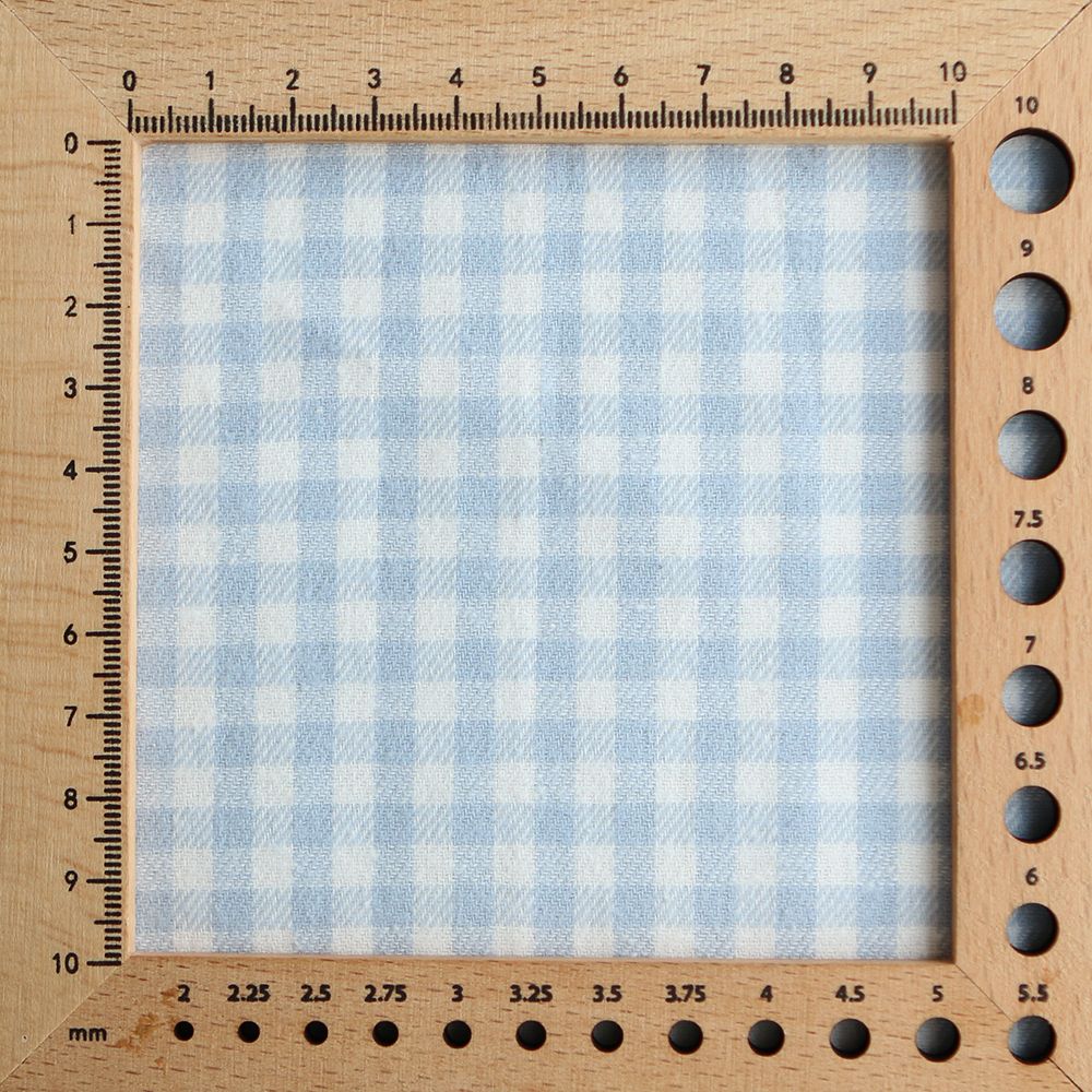 Gabin - Coton gratté style flanelle tissage vichy bleu layette