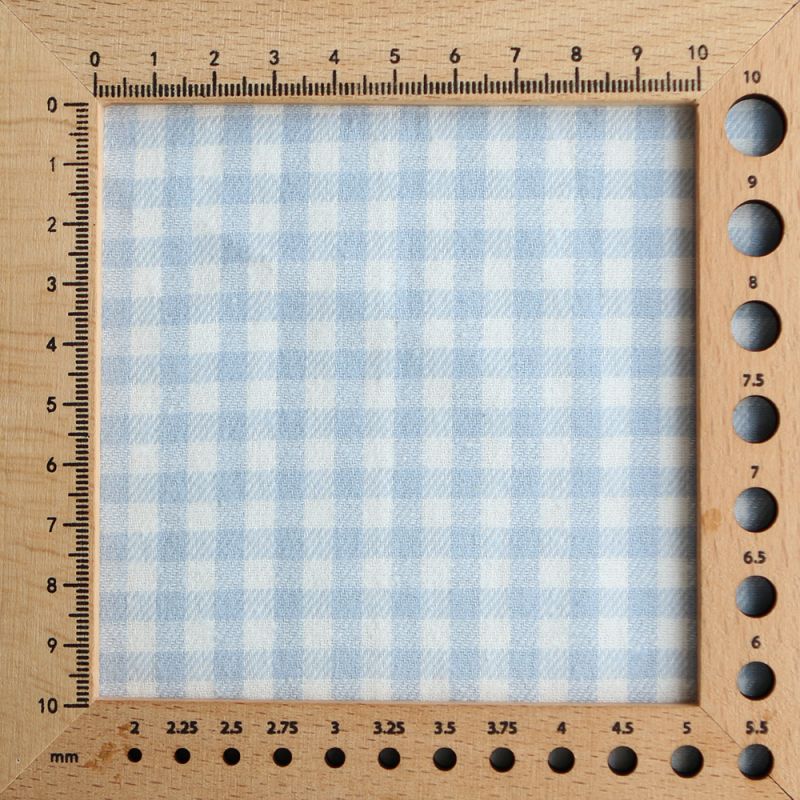 Gabin - Coton gratté style flanelle tissage vichy bleu layette