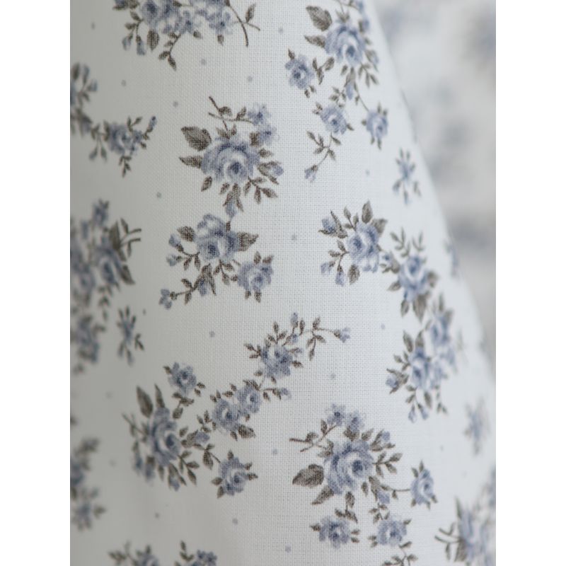 Lilou - Popeline douce coton BIO organique fond blanc imprimé exclusif vert et bleu