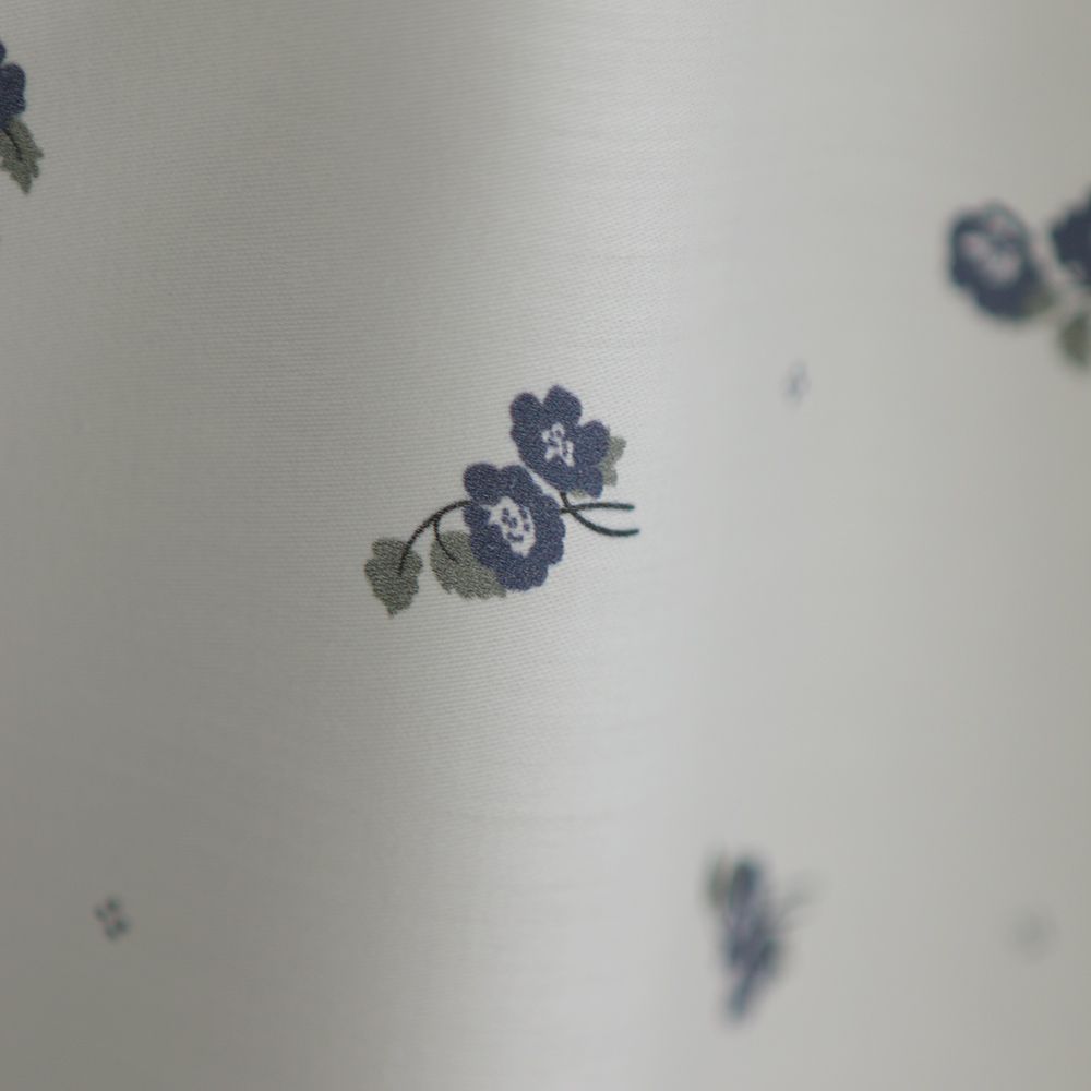 Hana - Batiste de coton douce à imprimé exclusif fleuri vert et bleu