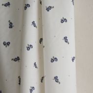 Hana - Popeline douce coton BIO organique fond blanc imprimé exclusif vert et bleu