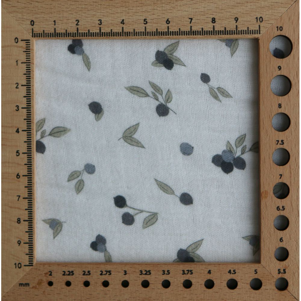 Hind - Double gaze de coton BIO fond blanc imprimé exclusif vert et bleu