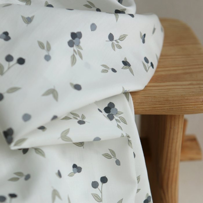 Hind - Batiste de coton douce à imprimé exclusif vert et bleu