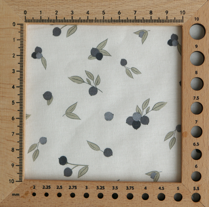 Hind - Popeline douce coton BIO organique fond blanc imprimé exclusif vert et bleu