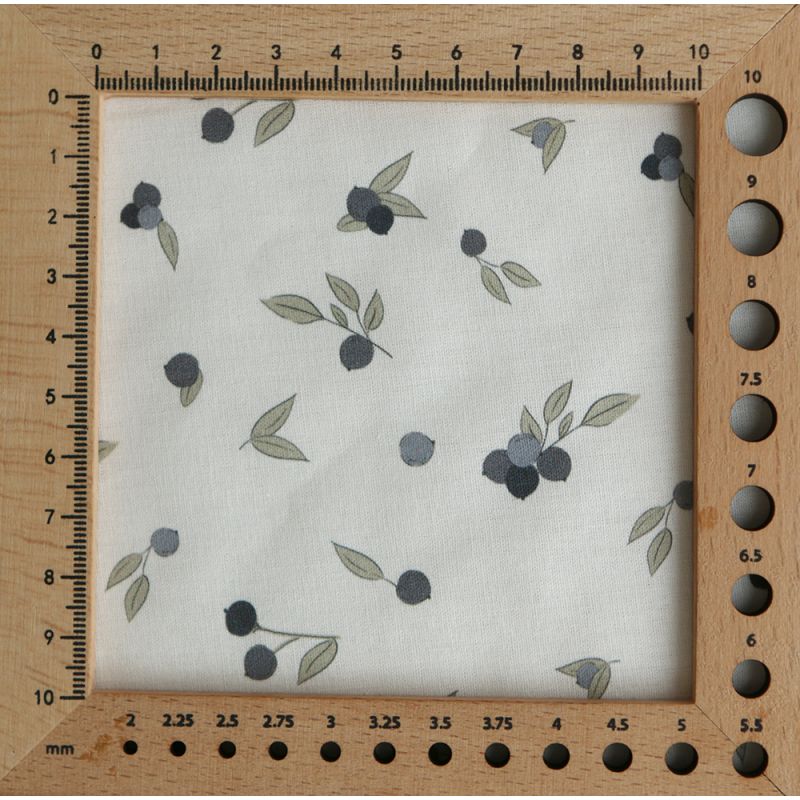 Hind - Popeline douce coton BIO organique fond blanc imprimé exclusif vert et bleu